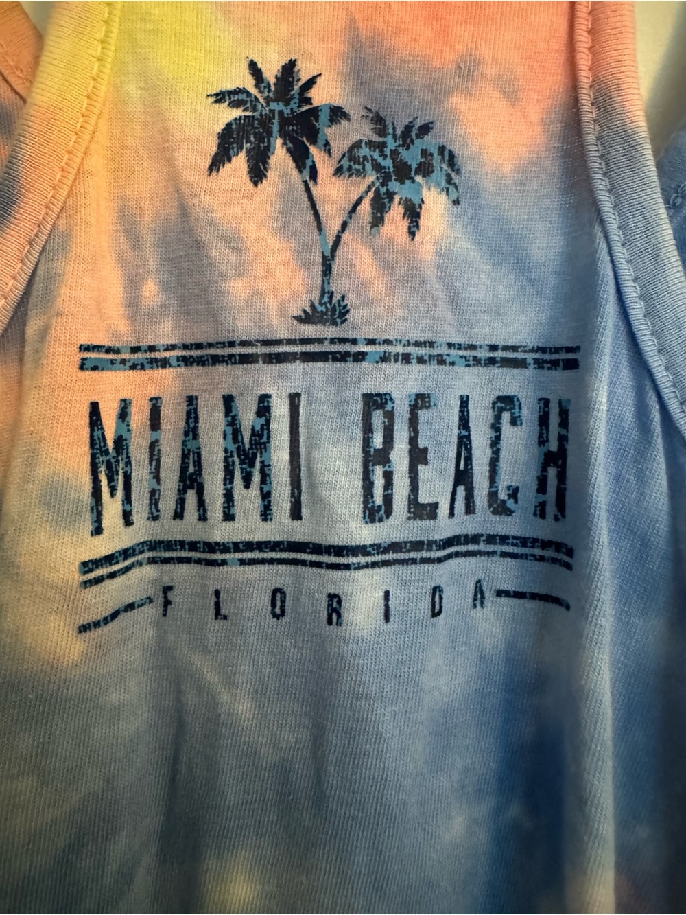 Exit Miami Beach Tie-Dye Fringe Tank Top | Size S - Picture 4 of 11